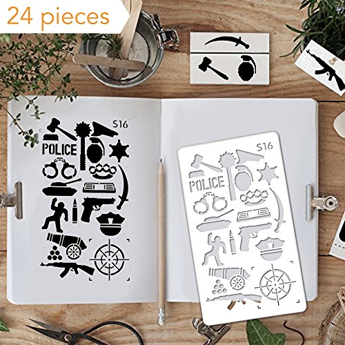 Download Bullet Journal Stencils Scrapbook Templates 24 Piece Set By Greenfield With The Latest New Patterns Notebook Diary Stencil Template Pack Planner Supplies Buy Online In Aruba At Aruba Desertcart Com Productid 60262657