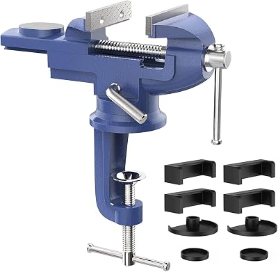 Housolution Universal Table Vise 3 Inch 360° Swivel Base Bench Clamp Black