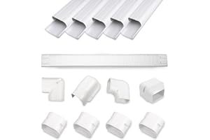 MOOITEK 3" 10Ft PVC Line Set Cover Kit for Ductless Mini Split Air Conditioners, Decorative PVC Slim Line Cover for Central AC & Heat Pumps Systems Tubing Cover White