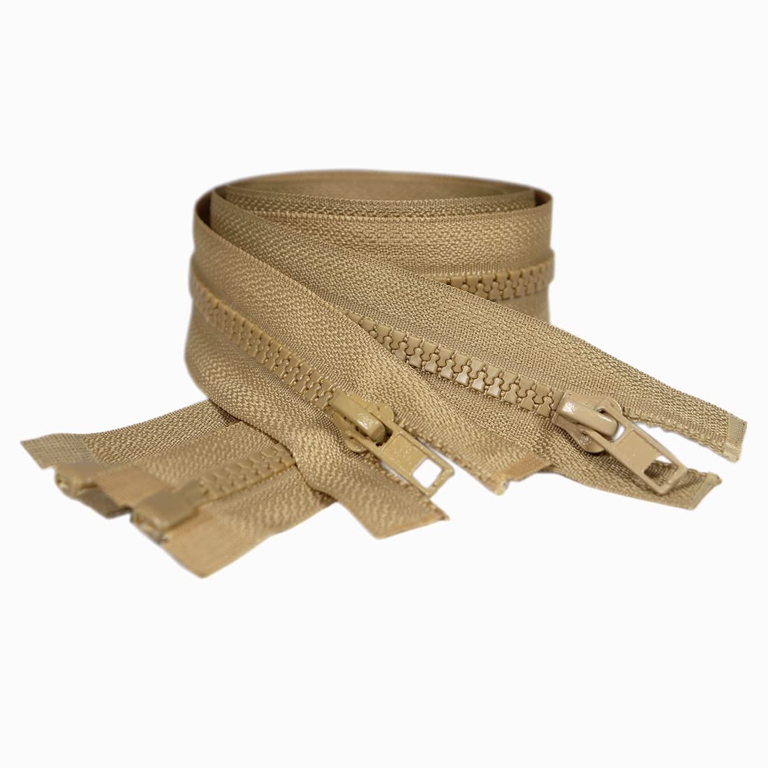 2 Pieces, 8 Sizes, Injected Zipper 5# Separator for Jacket, Coat Sewing, White, Black, etc. 20 Colours, Divisible Plastic Zipper (33465, 50 cm)