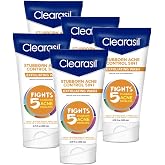 Clearasil Stubborn Acne Control 5in1 Exfoliating Wash 6.78 fl. oz., Reduces Blocked Pores, Pimple S (Pack of 5),6.78 Fl Oz (Pack of 5)