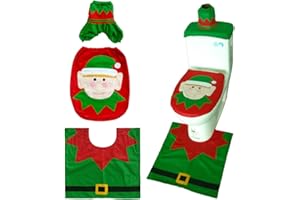BESPORTBLE 3 Pcs Christmas Toilet Seat Cover and Rug Set Bathroom Decoration Set Toilet Mat Toilet Seat Lid Cover for Christmas Home Bathroom Decor