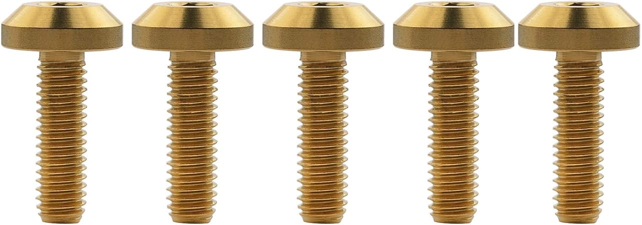 Amazon Co Jp Ruifuチタン合金六角穴m6x12 15 25 30 35mm M8x 15 25 30 35 40mm自転車オートバイホイールナンバープレート取付ボルト5本セット M6x15mm ゴールド 車 バイク