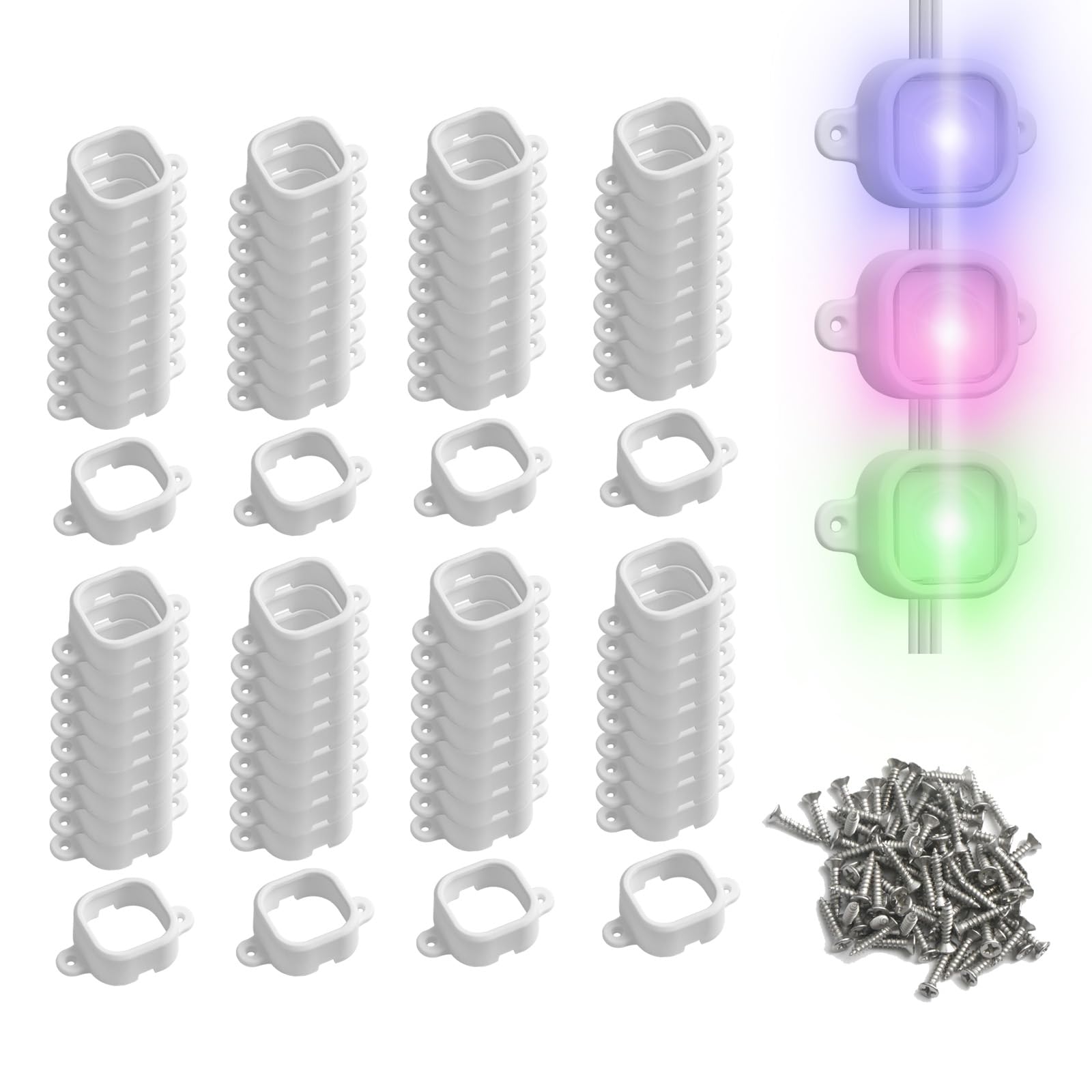 Photo 1 of 120 Pcs White Outdoor Light Mounting Clips, Compatible with Govee H706 Secure Installation for Govee Pro Permanent Outdoor Lights Extension No Adhesive Needed