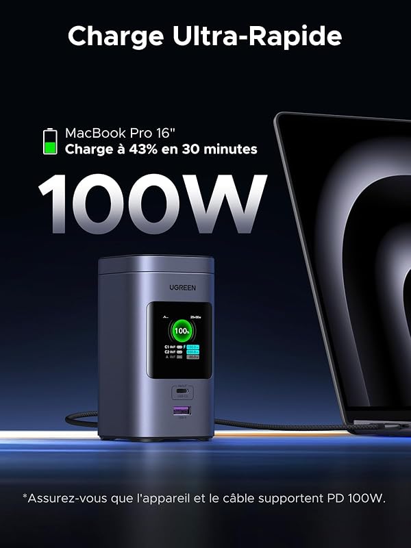 Nexode Pro Qi2 15W Batterie Externe 20000mAh Power Bank USB C 100W — photo 2 sur 8