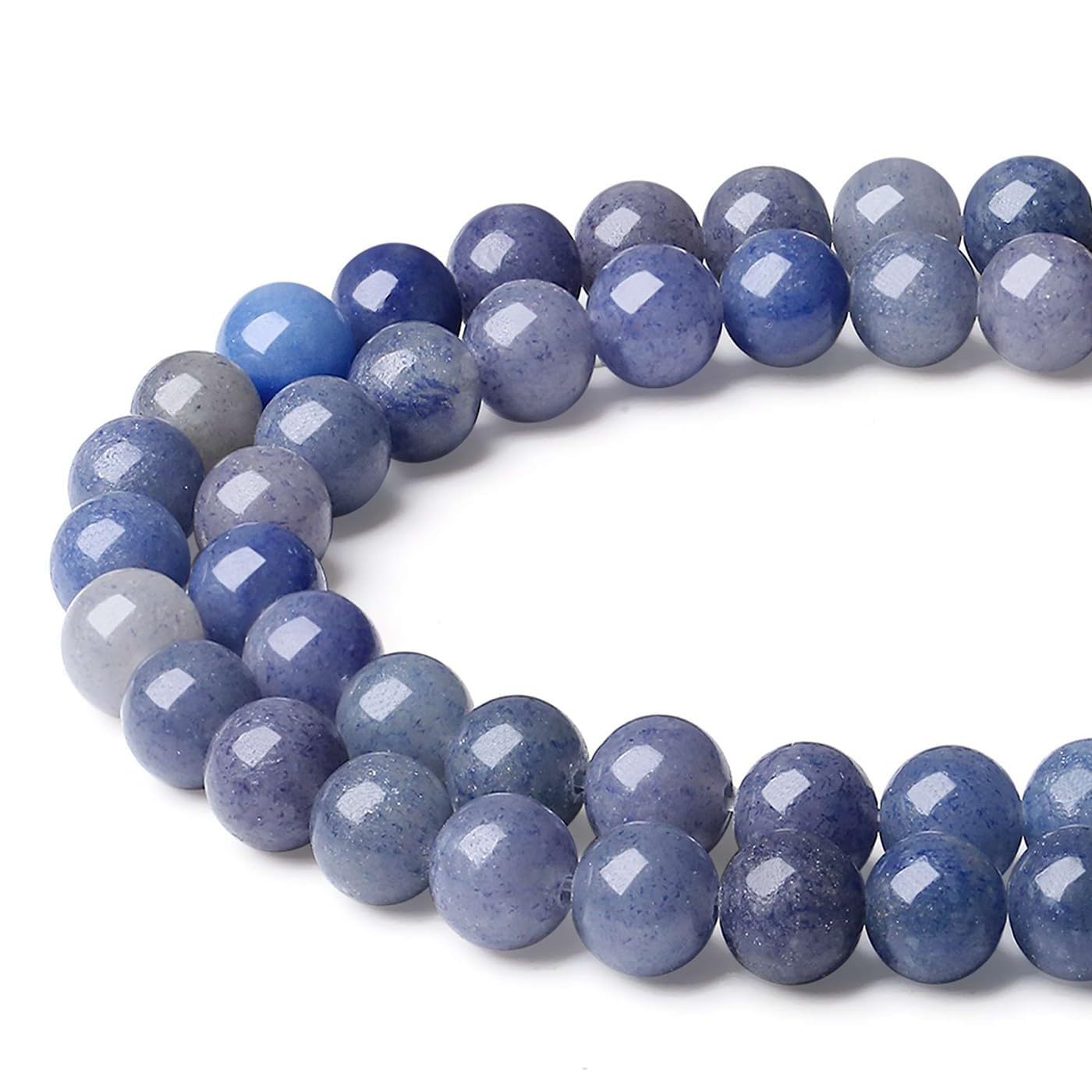XIANNVXI 8mm Round Blue Beads for Crafting,Blue Crystal Beads for Jewellery Making 47 Pcs — image 1
