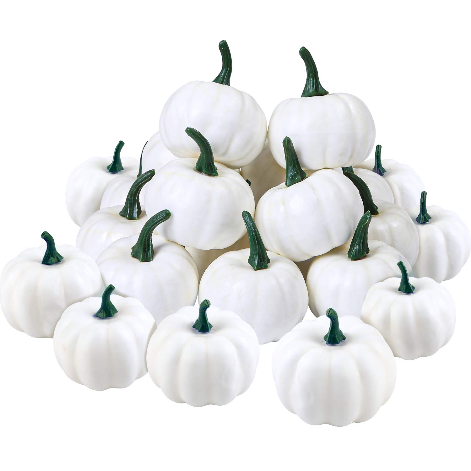 ELCOHO 36 Pack Small Artificial Lifelike Pumpkin Fall Harvest Mini Pumpkins for Home Garden, Fall Harvest Decor, Thanksgiving or Halloween Decoration