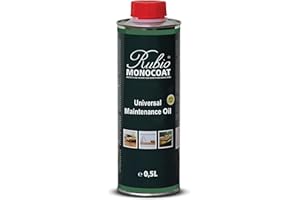 Rubio Monocoat Universal Maintenance Oil, 1,000 ft² - Pure | Satin Sheen Enhancement & Protection for Indoor Wood Floor & Wooden Furniture Surfaces Treated with Oil Plus 2C | 0.5 Liter