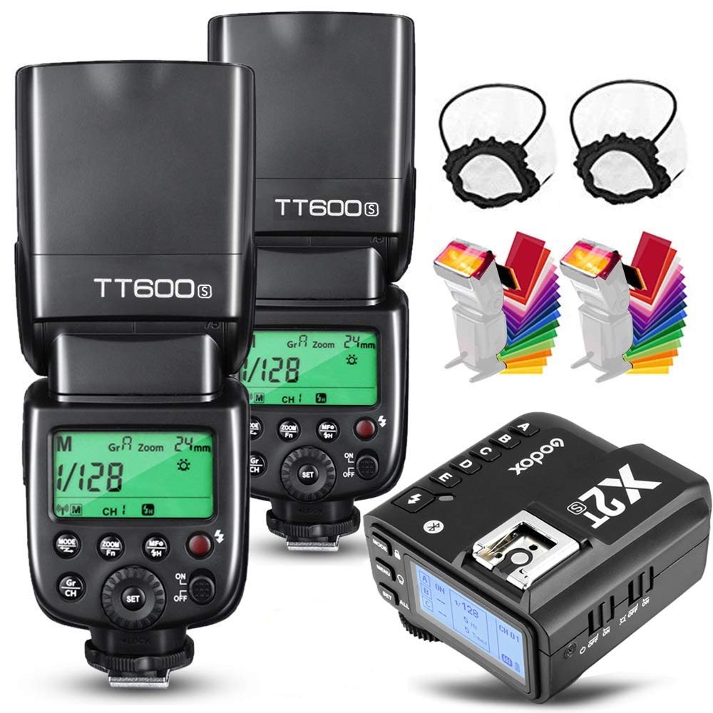Godox 2X TT600S HSS 2.4G Wireless Master/Slaver Flash Speedlite & Receiver Godox X2T-S Remote Trigger Transmitter Kit Built-in godox X System Compatible for Sony Cameras