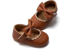 HsdsBebe Infant Baby Girls Mary Jane Flats Bow Non-Slip Soft Sole Princess Toddler First Walkers Sneaker Wedding Dress Shoes