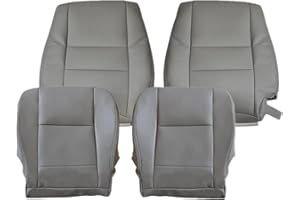 NLQR Front Driver and Passenger Side Bottom and Top Back Replacement Seat Covers Microfiber Leather Gray Compatible with Toyota Sequoia Tundra 2000 2001 2002 2003 2004 2005 2006