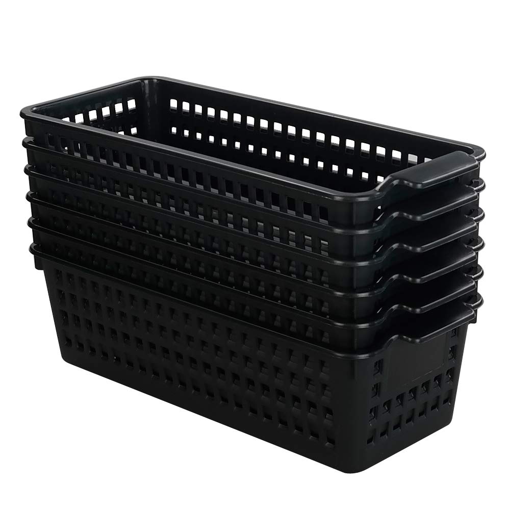 Bblina Small Baskets for Storage, Black Baskets Set of 6, 31 x 12.8 x 9 cm