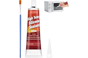 JAOJAO Heat Resistant Glue for Ovens, High Temp Glue Fireplace Sealant High Temp Caulk Fast Curing Excellent Temperature Resistance for Oven Grill Microwave Engines Exhaust Pipes 100ml, Transparent