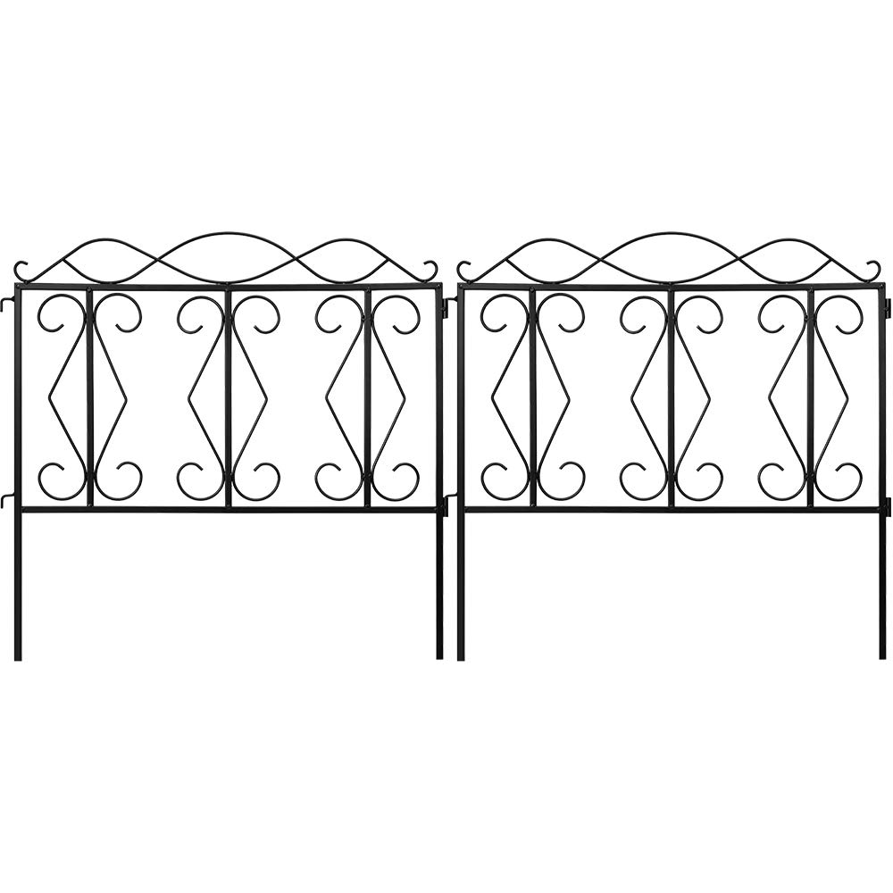 Amagabeli 24inx10ft Decorative Garden Fence Outdoor Black Square Thicken Metal Wire Fencing Rustproof Landscape Wire Patio Fences Flower Bed Animal Dogs Barrier Border Edge Section Decor Panels FC04