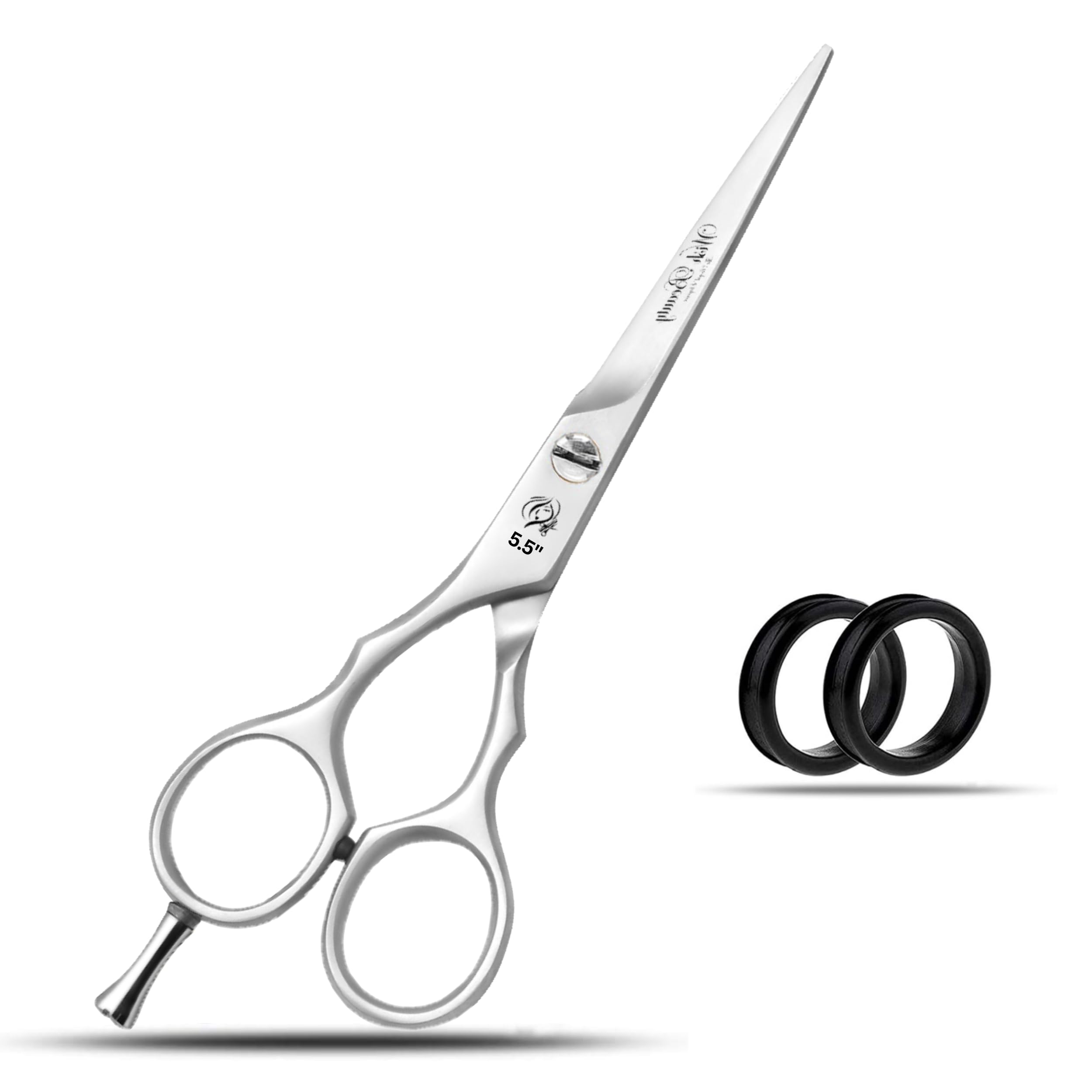 Wishbeauty Professional Sharp Left Hand Barber Scissors 5.5” Lefty Hair Cutting Scissors,Hairdresser Scissors Salon Haircut Scissors Hair Shears for Women Men (Silver 5.5" Lefty)