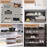 Hershii Expandable Closet Tension Shelf Rod Black 19.69-31.5in Organizer view 5