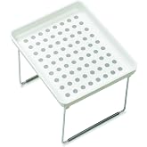 madesmart Classic Stacking Shelf, White | non slip feet, rounded corners, vertical space, stackable design, stable platform, spices cans jars, woman owned
