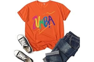 QVQNS Zumba T-Shirt Letter Short Sleeve Zumba Dance Printing Round Neck Casual Shirt Fashion Hip-hop Loose Shirt