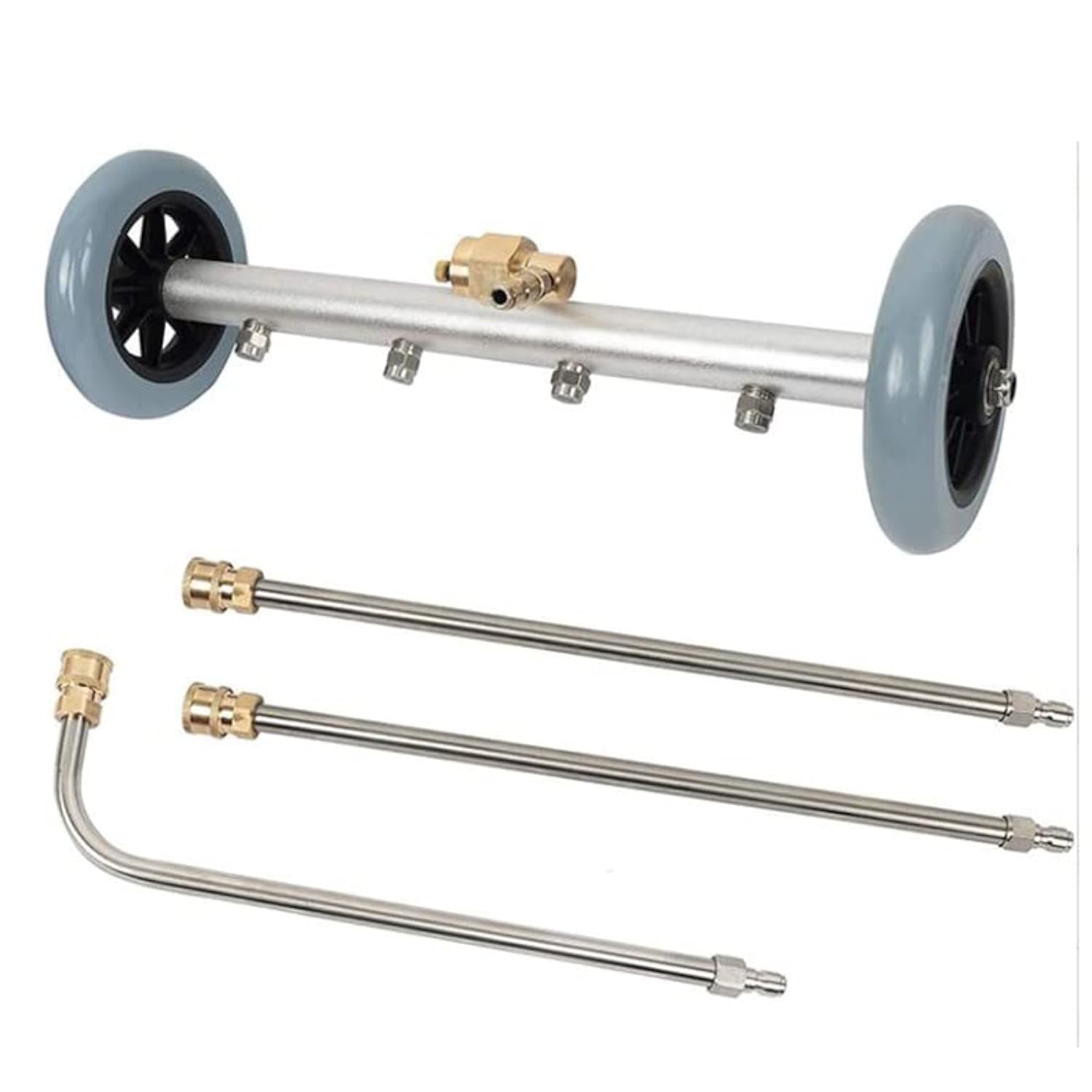 Aim Tools 16 Inch Pressure Washer Undercarriage Cleaner, Dual Purpose Car Chassis Washer Water Broom Floor Cleaning Surface Cleaner 4000PSI with 2 Extension Wands and 90° Angled Wand