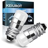 Keiurot E10 1447 1487 Bulb for House Number Light Bulb 10-30Volt White 2Pcs | Replaces 1447 1487 1445 1446 1449 for Vintage Model Trains &amp; Stereo Dial, Address Plaques, Non-Polarity Miniature Screw Base