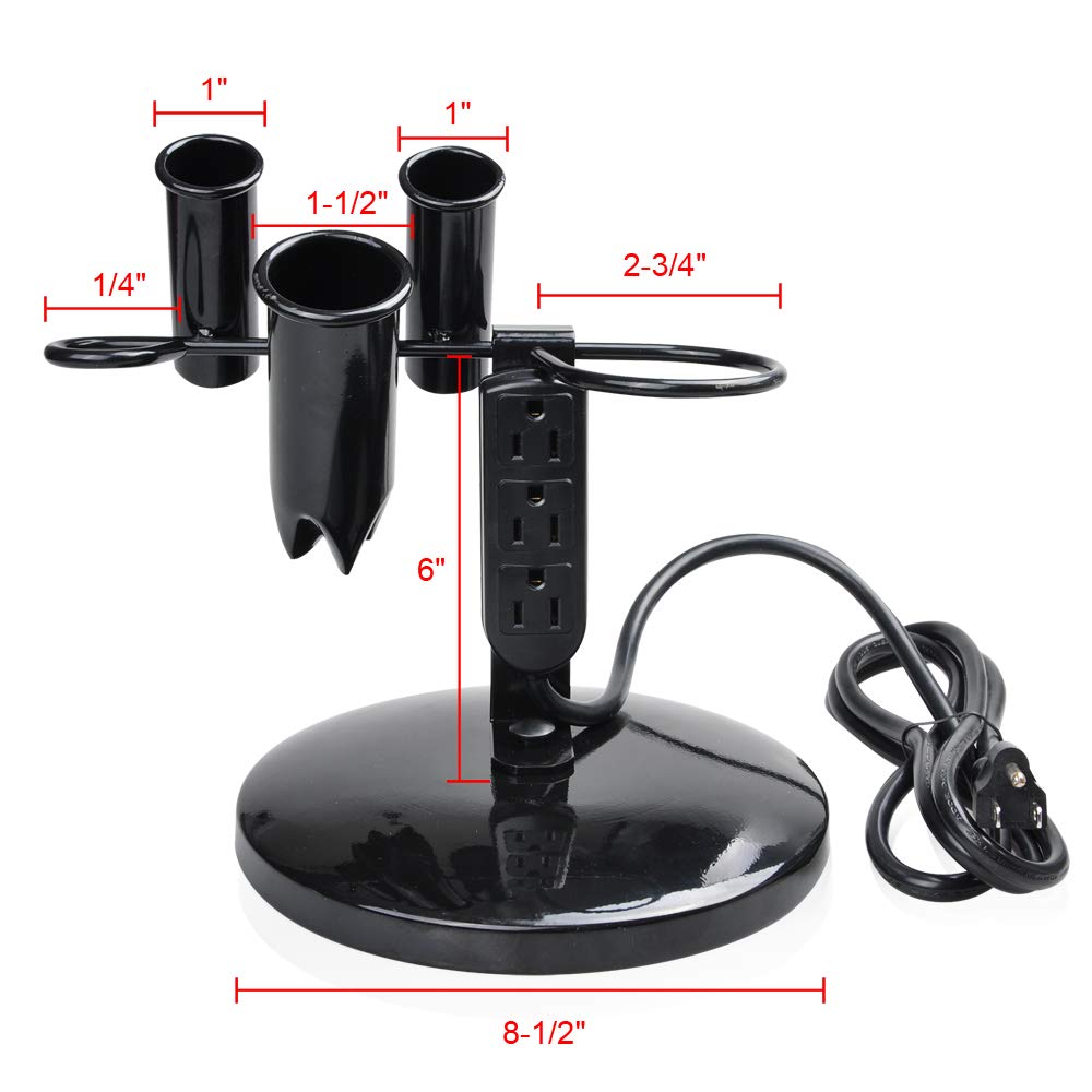 AW Tabletop Blow Dryer Hair Iron Holder Salon Appliance Stand with 3 Outlets for Stylist Hot Tool Straightener: Beauty