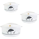 Cello Chef Super 3 pcs Insulated Hot Pot Casserole Gift Set 2300ml, 784ml, 1250ml (White)