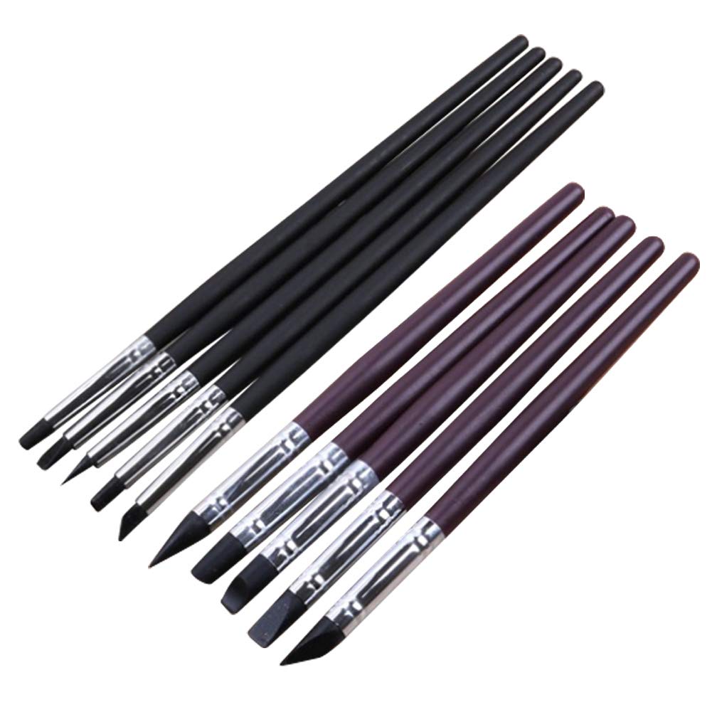 Clay Sculpting Tools,Professional Silicone Carving Tool Set Soft Black Tip Clay Sculpting Flexible Rubber Durable Metal Casings,Soft Silicone Tips for Shaping Modeling Wipe Out (S+L)