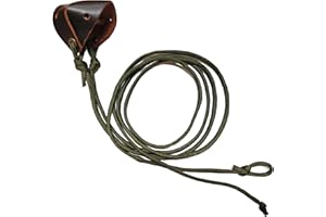 Parallel Halo Shepherd Sling Handmade Paracord Leather Throwing Sling Old-Fashioned Slingshot (Brown)