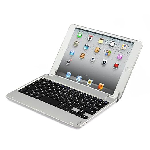 Mondpalast@ Funda teclado inalambrico Aluminium Bluetooth para Apple ipad mini 1 2 3