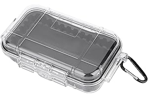 GLOGLOW Lightweight Transparent Storage Box/Cover Shockproof Airtight Waterproof Outdoor Container for Tools Phone Keys with 