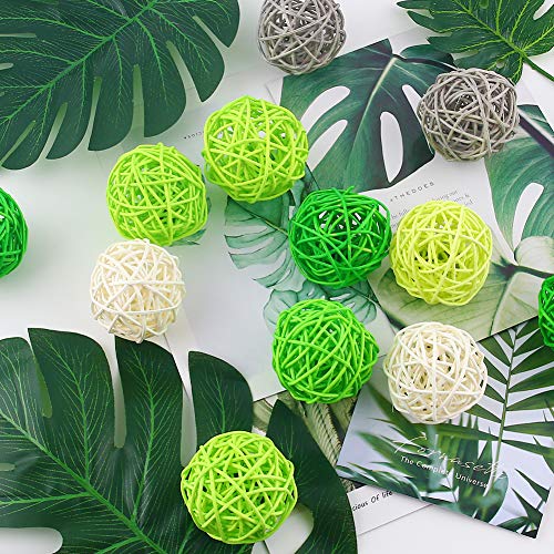 DomeStar Rattan Ball, 24PCS 2 Inch Wicker Ball Decorative Ball Orbs Vase Bowl Fillers