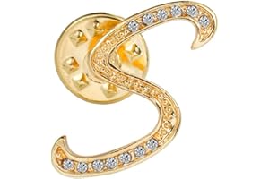 ETHOON Initial Letter Brooch Pin Small Lapel Pin Tie Tack Name Personalized Gifts for Women Men Gold A-Z