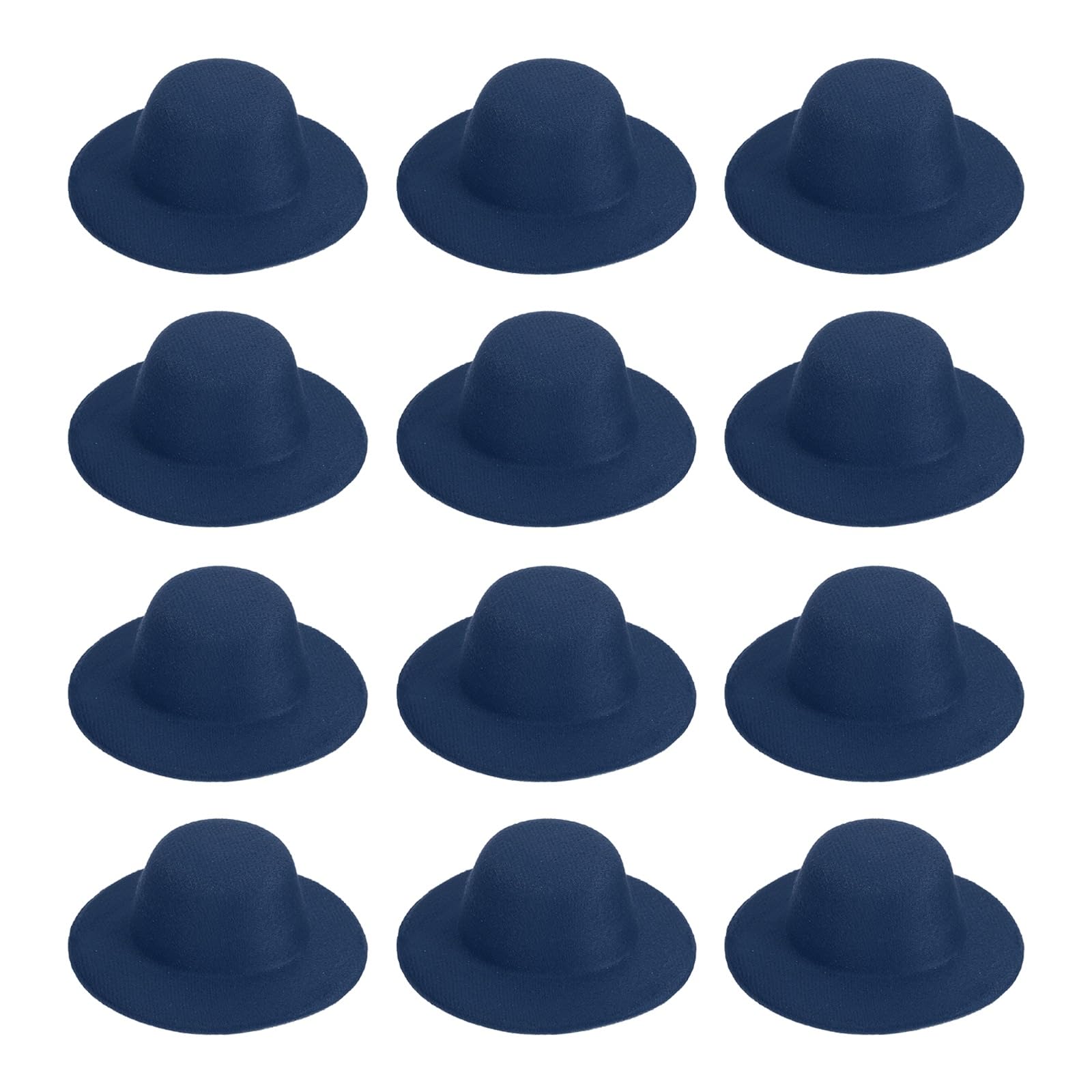 PATIKIL 4 Inch Mini Formal Hats, 12 Pcs Miniature Doll Hats Mini Top Hat for Crafts Hair Accessories Decorate Doll Snowman, Black Blue