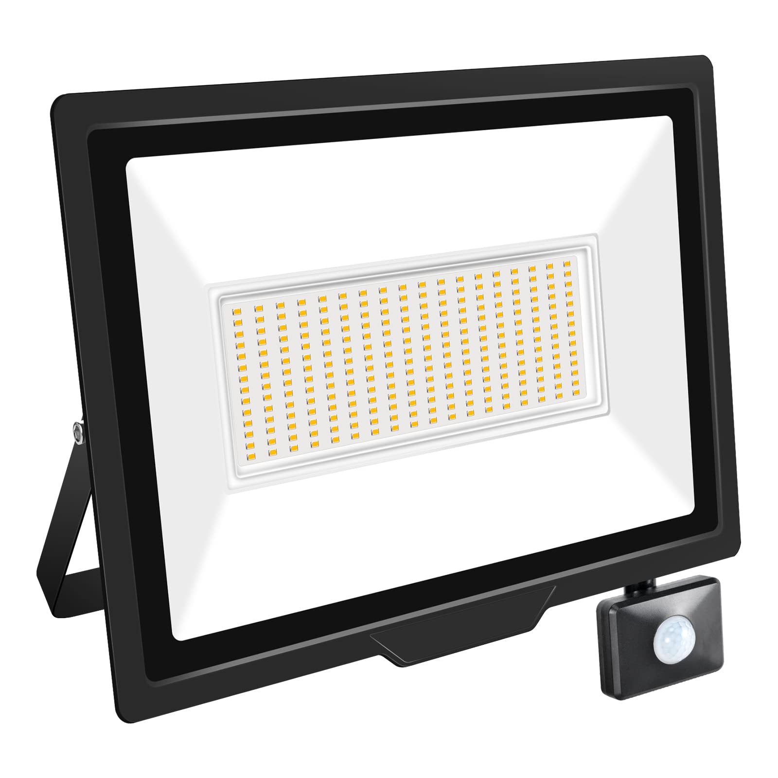 SKYWORLD Security Lights Outdoor Motion Sensor Led 200W, 20000LM Floodlights with PIR Sensor IP66 Waterproof Ultra Thin Garden Light Warm White 6000K for Construction Site, Backyard, Garage 1PCS