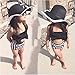 Baby Girls Striped bathing suit baby Swimsuit Bathing Swimming Clothes (2-3 Year, Black)