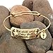 Yiyang Bible Verse Bracelet Encouragement Gift Women Bangle Expandable Positive Quotes Christian (Gold)