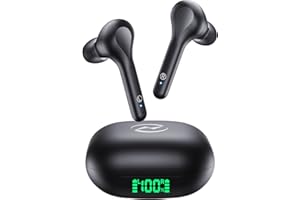 VOTLIK Wireless Earbuds Noise Cancelling 4 Mic Clear Call Bluetooth Headphones Wireless Charging Case LED Display Lightweight Stereo Earphones in Ear Buds 64H Playtime for iPhone Android Cell Phones Sport TV