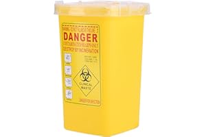 Zunate Sharps Container 1L - Biohazard Needle Disposal Box, PunctureResistant & Portable for, Disposable Supplies (Yellow)