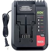 Qbmel PCC692L 20V Max Fast Battery Charger for Black+Decker Lithium Slide Battery LBXR20 LBXR2020 LBX4020 LCS1620 Porter-Cable 20V MAX PCC685L PCC685LP PCC680L PCC682L
