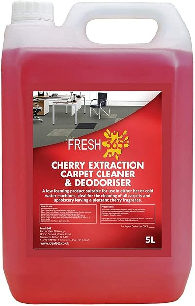 IDEAL 365 Cherry Carpet Shampoo 5 Litre Odour Removal Pet Safe All Machines