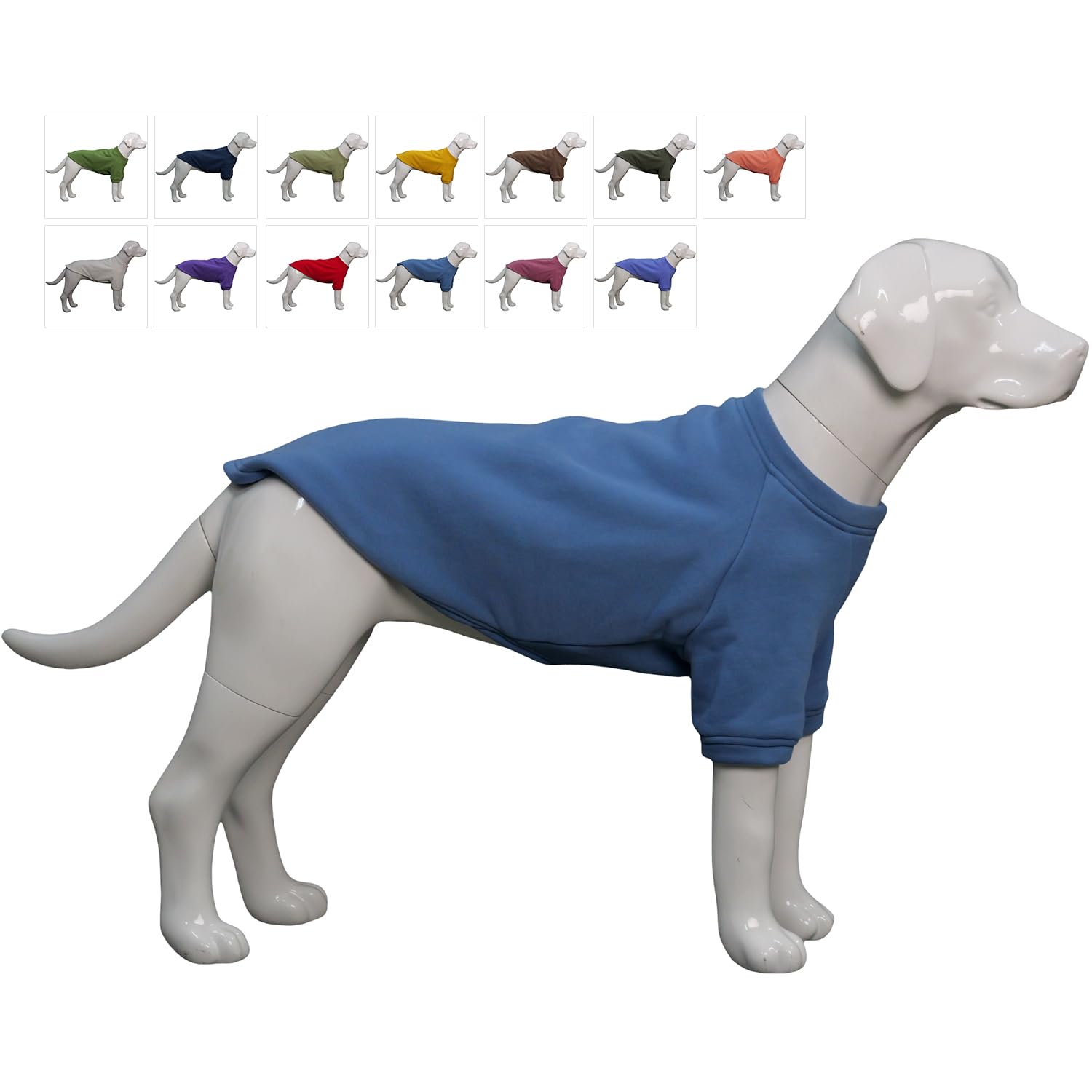 Lovelonglong Sweatshirt Cold Weather Pullover Autumn and Winter T-Shirts for Small Medium Large Size Dogs Sea-blue M