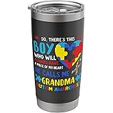 There's This Boy He Calls Me Grandma Nana Autism Awareness Stainless Steel Insulated Tumbler