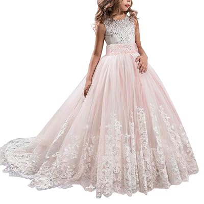 open lace back dress Amazon Best Sellers: Best Girls' Special Occasion Dresses
