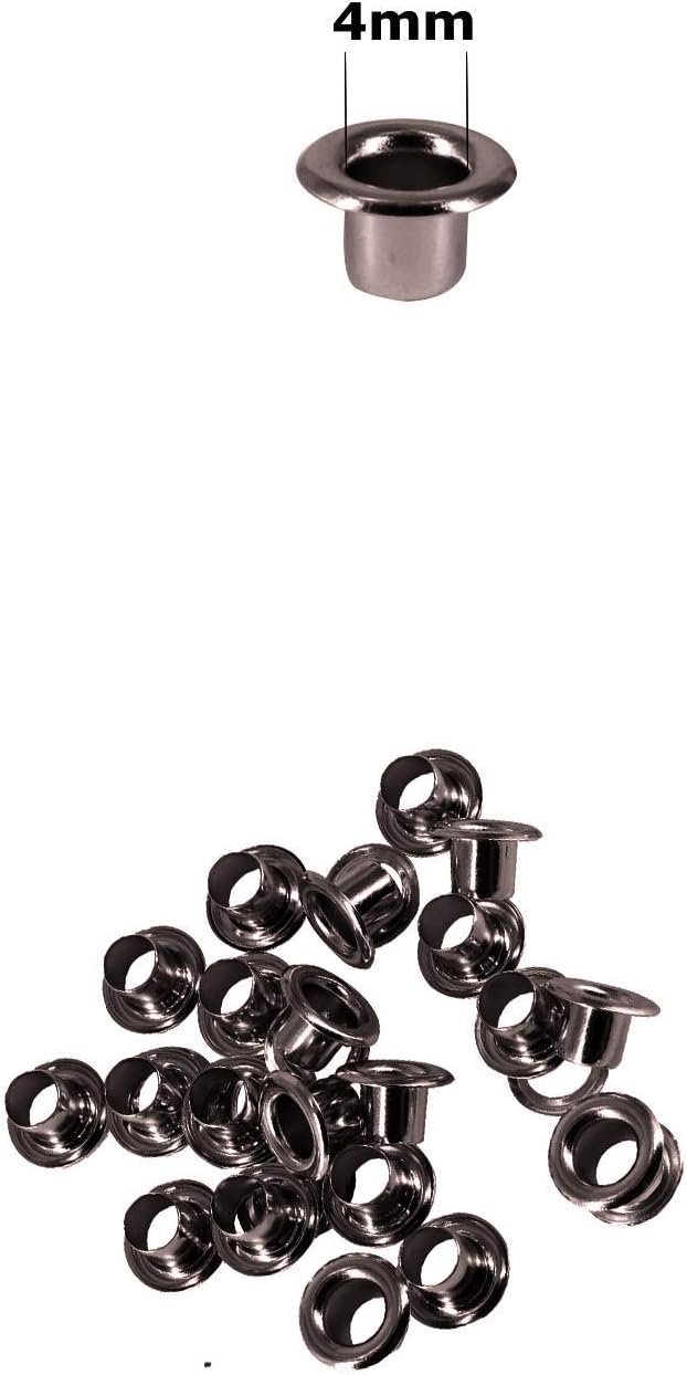 Trimming Shop 4mm Gunmetal Long Barrell Eyelets with Washers Durable Grommets for Leather Crafts DIY Arts & Craft Projects - Image 3
