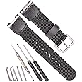 RCNZWQB 24mm Cloth Leather Replacement strap Compatible with Casio SGW-100 SGW-200 GW-3000B GW-3500B for Pathfinder PRS-400B-2V PAS410B-5V men's watchband accessories