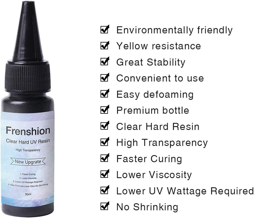 Frenshion 10 Pieces 30ML UV Resin, Hard Type Crystal Clear Epoxy Resin, UV Glue, Solar Cure Sunlight Activated Resin - Image 3