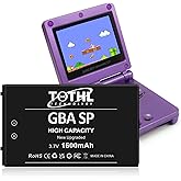 TQTHL Gameboy Advance SP Battery Pack, Upgraded [1600mAh],New Upgrade Rechargeable Lithium-ion Battery Replacement for GBA SP