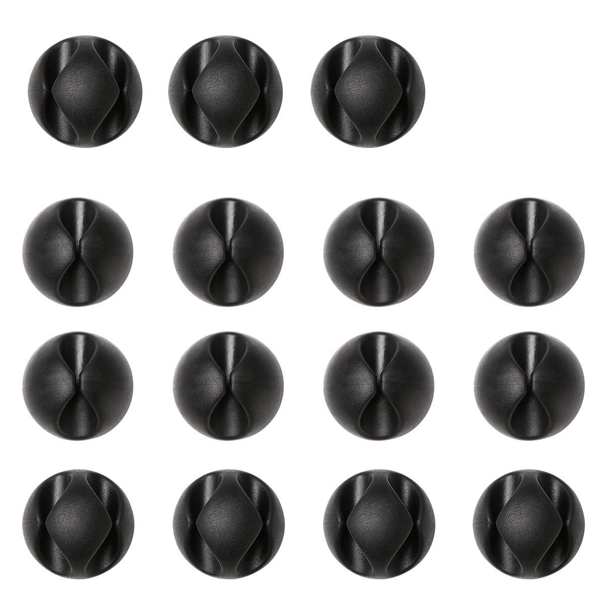 URAQT Cable Clips Holders, 15pcs Cable Tidy Clips Management, Desktop Cord Holder, Charging Cord Cable Management for Home, Office, Car and Desk, Black