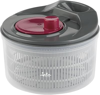 HOGAR HACC4554 - Centrífuga para saladas de 3L, escorredor manual de legumes com manivela, secador de alface, sem BPA, limpeza fácil