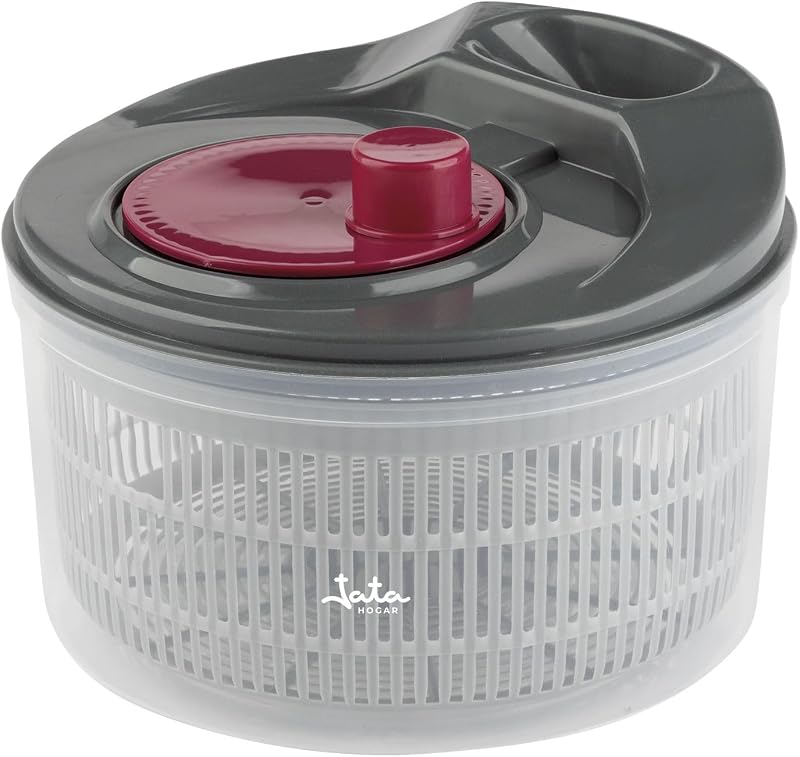 HOGAR HACC4554 - Centrifugadora de Ensalada 3L, Escurridor de Verduras Manual con Manivela, Secador de Lechuga, Sin BPA, Fácil Limpieza